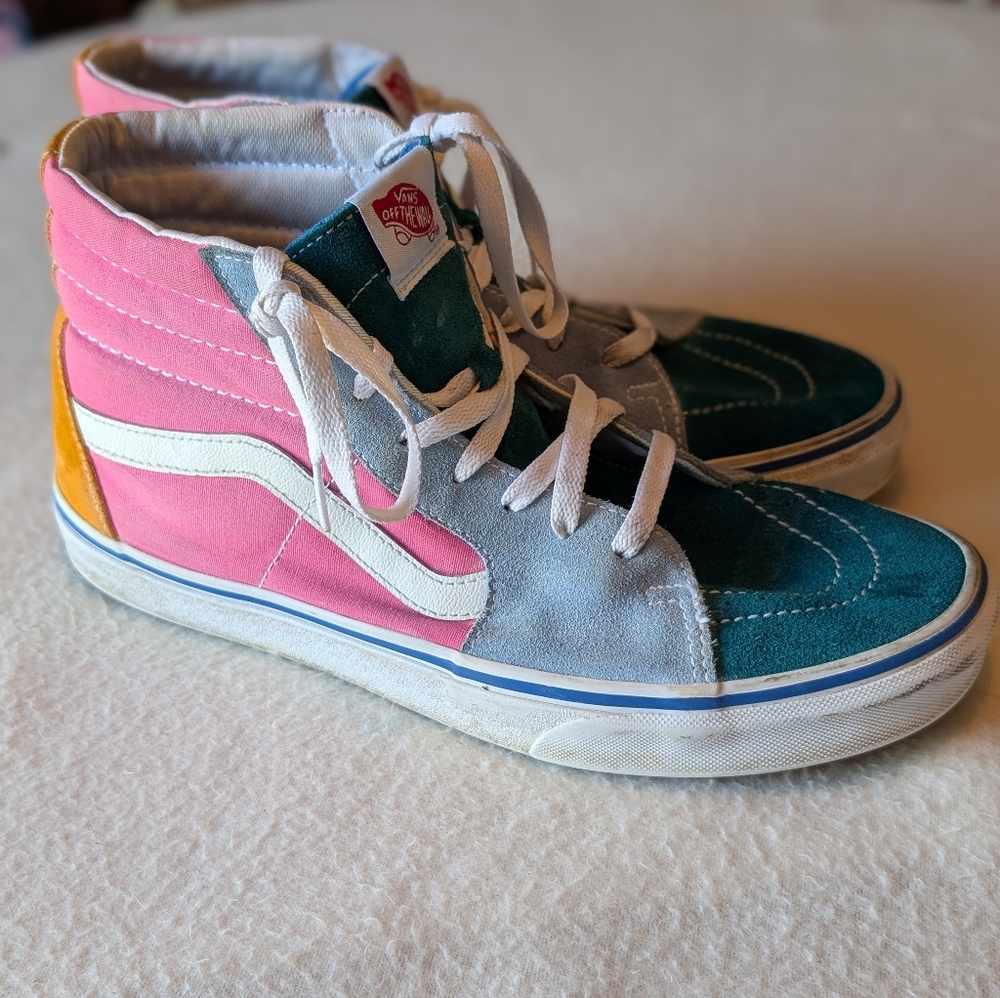 Vans Colorblock Off The Wall Sk8 High Top Suede Shoes Men's 11